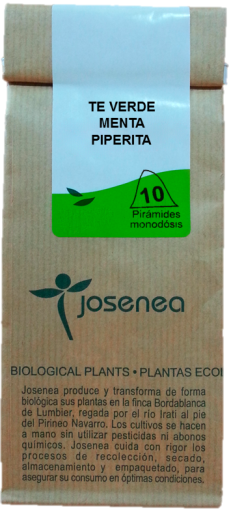 GREEN WITH PEPPERMINT TEA, BOLSA 10 PYRAMIDS