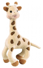 Stuffed giraffe in September and Sophie la girafe cotton bag