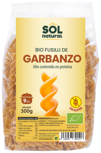 Organic Gluten-free Chickpea Fusilli 300 gr