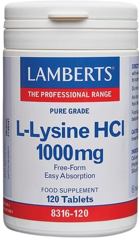 L-Lysine HCI 1000 mg x 120 Capsules