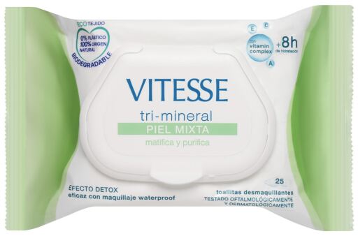 Tri-Mineral Makeup Remover Wipes Combination Skin 30 Units