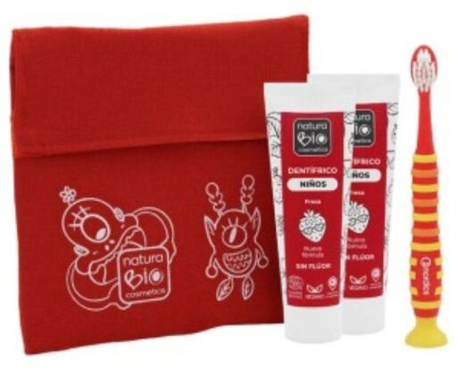 Red Bag Pack Oral Hygiene Children 4 Pieces